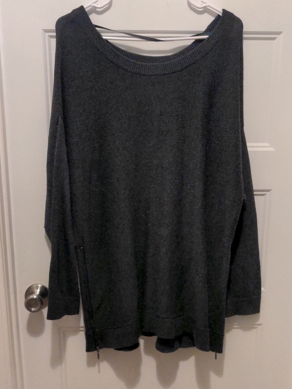 Lane Bryant Charcoal Gray Side Zip Knit Sweater 18/20